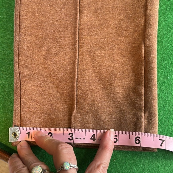 EVERLANE THE DREAM PLEATED KNIT CROP HEATHERED  AUBURN PANT SZ S - Picture 14 of 15